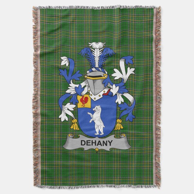 Irish Dehany Jackar om Arm Family Crest Ireland Filt (Framsidan Vertikal)