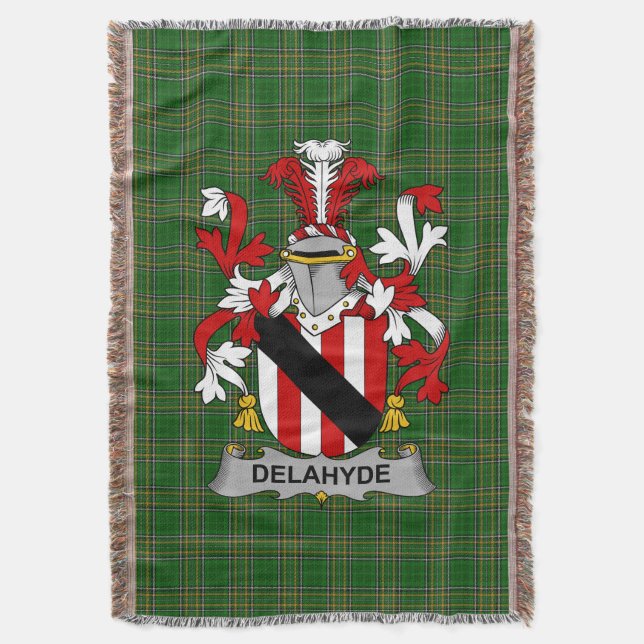 Irish Delahyde Jackar om Arm Family Crest Ireland Filt (Framsidan Vertikal)