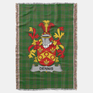 Irish Dennis Jackar om Arm Family Crest Ireland Filt