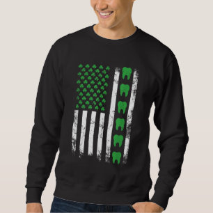 Irish Dentist American Flagga US Tooth dental St p Lång Ärmad Tröja
