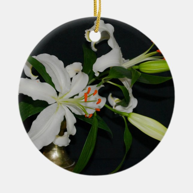 Irish Design Brass and Flower Collection Julgransprydnad Keramik (Framsidan)