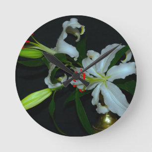 Irish Design Brass and Flower Collection Rund Klocka