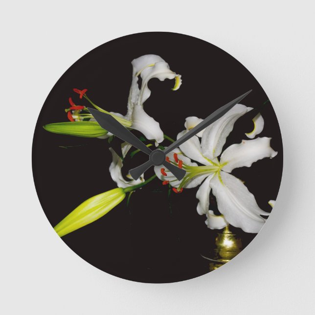 Irish Design- Brass and Flower Collection Rund Klocka (Framsida)