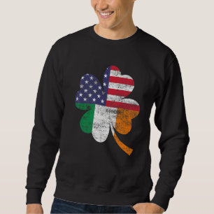 Irish Distress American Flagga Ireland Flagga St P Lång Ärmad Tröja