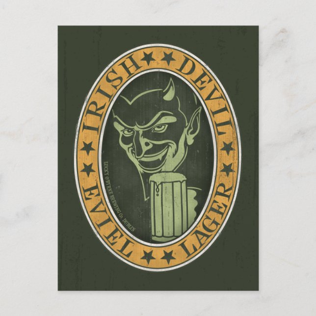 Irish Djävulen Eviel Lager Vykort (Framsida)