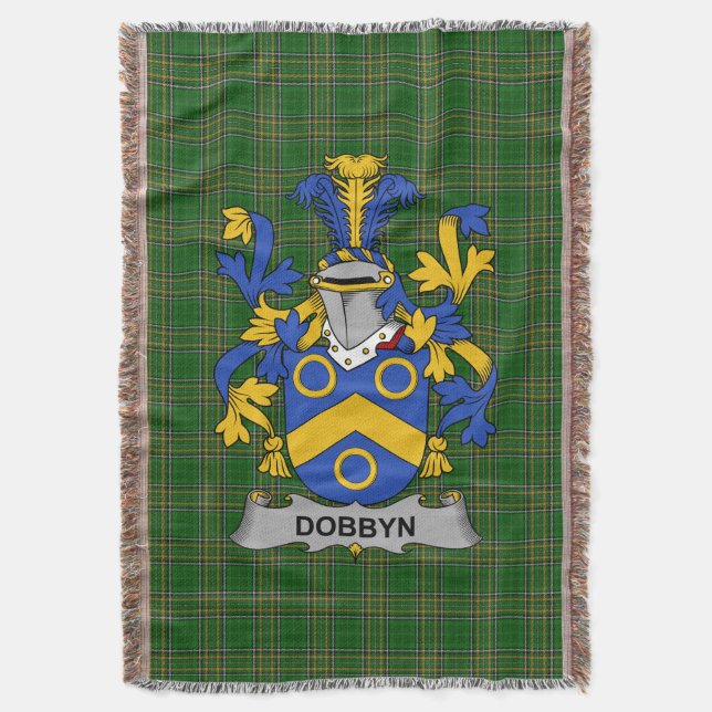 Irish Dobbyn Jackar om Arm Family Crest Ireland Filt (Framsidan Vertikal)