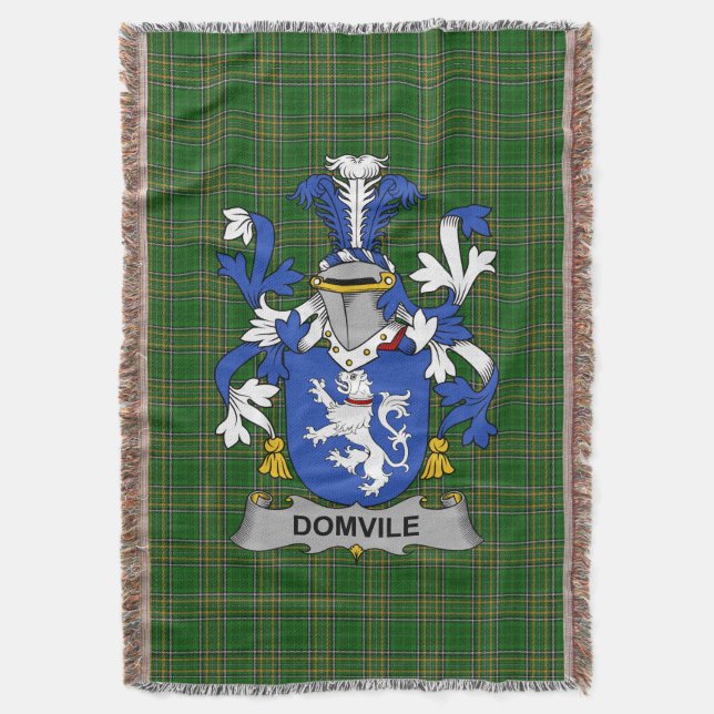 Irish Domvile Jackar om Arm Family Crest Ireland Filt (Framsidan Vertikal)