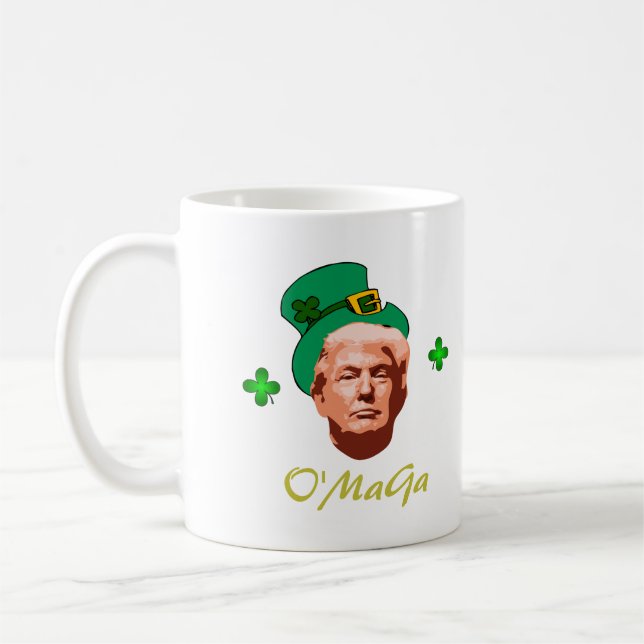 Irish Donald 'O'MaGa' Trump St. Patrick's Day Kaffemugg (Vänster)