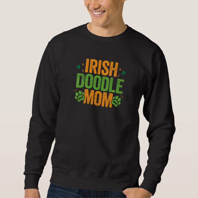 Irish Doodle Mamma Hund Mamma Lång Ärmad Tröja (Framsida)