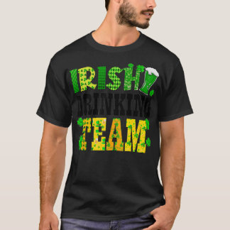 Irish Drinking Team Beer Glass Shamrocks Saint Pat T Shirt
