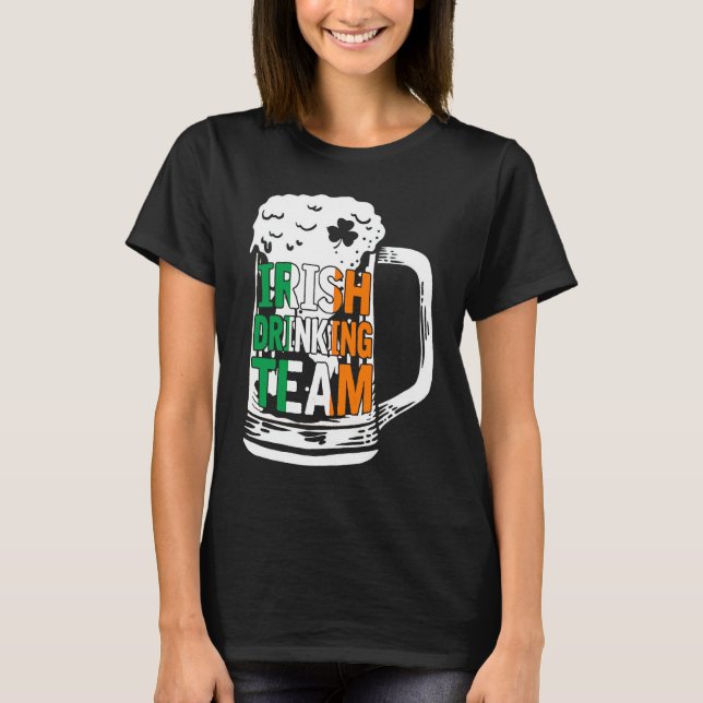 Irish Drinking Team Beer  Ireland Flag Patrick's D T Shirt (Framsida)