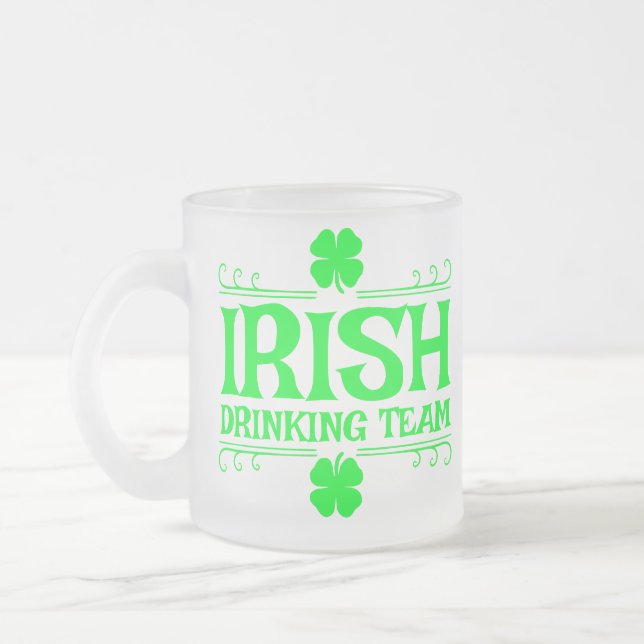 Irish Drinking Team Grönt Shamrock Frostad Glasmugg (Vänster)