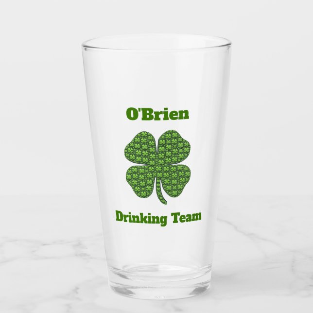 Irish Drinking Team Klöver Shamrock Beer Pint Glaskopp (Framsida)