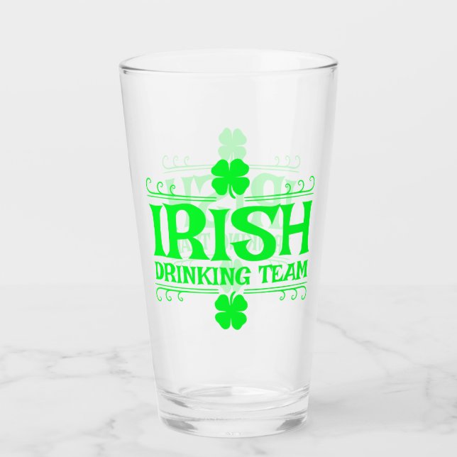 Irish Drinking Team, Lucky, Shamrock, Grönt Beer Glaskopp (Framsida)
