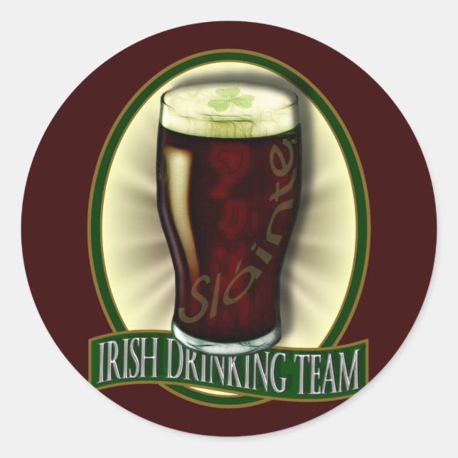 Irish Drinking Team Runt Klistermärke (Framsida)