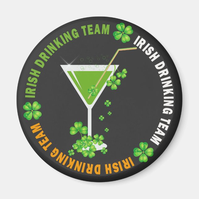 Irish Drinking Team Shamrock Cocktail Magnet (Framsidan)