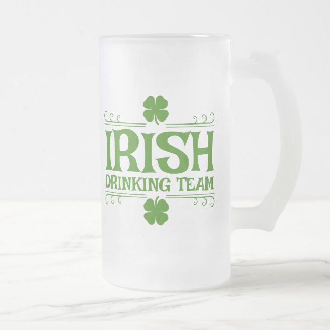 Irish Drinking Team Shamrock Frostat Ölglas (Höger)