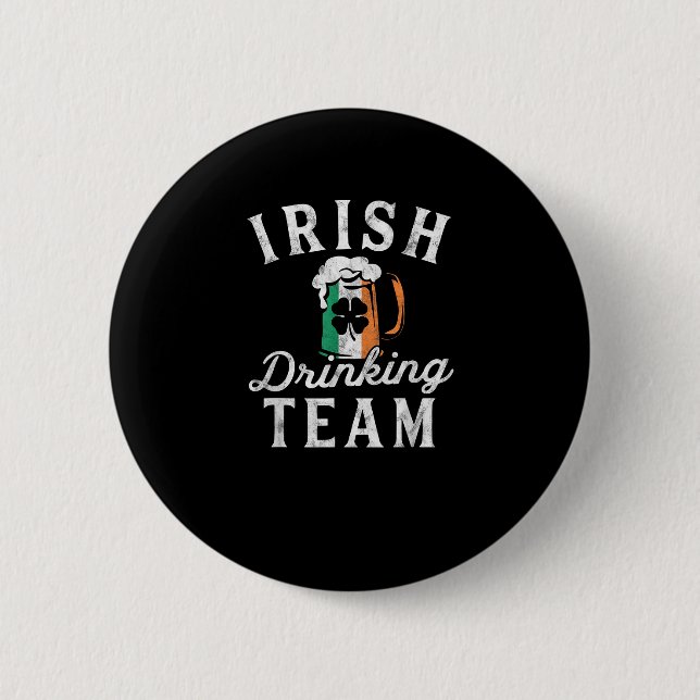 Irish Drinking Team Shirt St patrick's day Group S Knapp (Framsida)