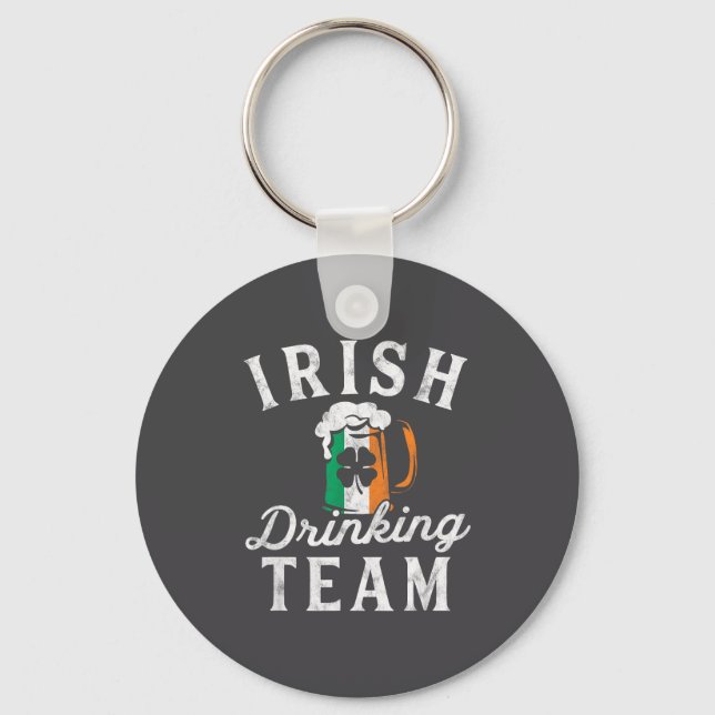 Irish Drinking Team Shirt St Patrick's Day Group S Nyckelring (Framsida)