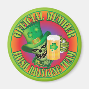 Irish Drinking Team Skull Magnet
