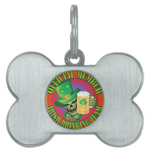 Irish Drinking Team Skull Namnbricka Husdjur