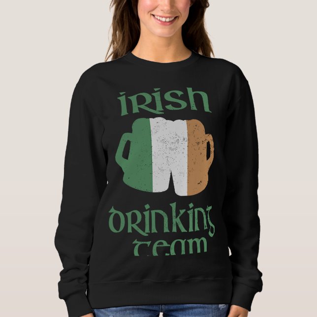 Irish Drinking Team St patrick's day Ireland Flagg T Shirt (Framsida)