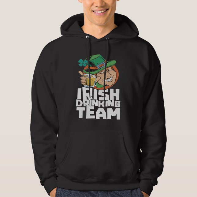 Irish Drinking Team St Patricks Day Ireland Leprec Hoodie (Framsida)