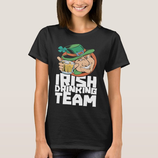 Irish Drinking Team St Patricks Day Ireland Leprec T Shirt (Framsida)