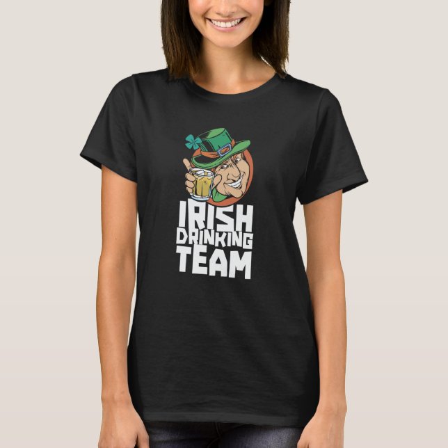 Irish Drinking Team St Patricks Day Ireland Leprec T Shirt (Framsida)