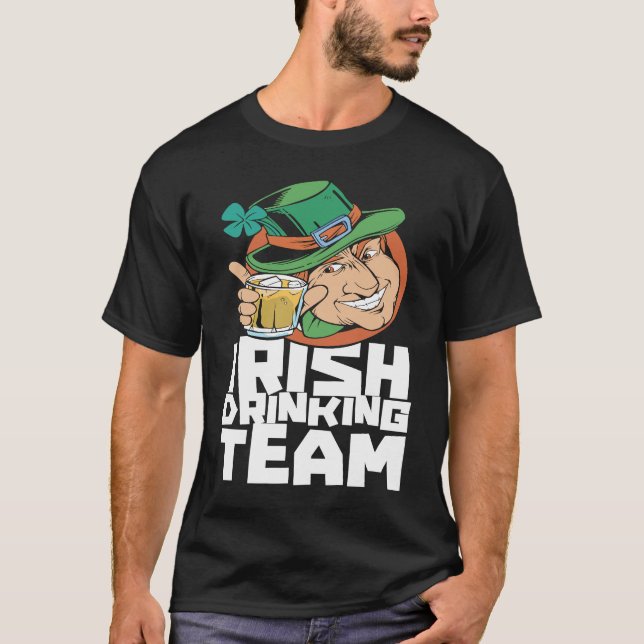 Irish Drinking Team St Patricks Day Ireland Leprec T Shirt (Framsida)