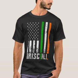 Irish DRISCOLL Family American Flagga Ireland Flag T Shirt