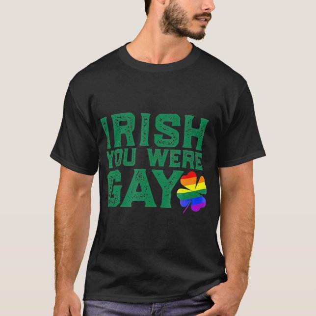 IRISH DU VAR GAY LGB St patricks day FUNny T Shirt (Framsida)