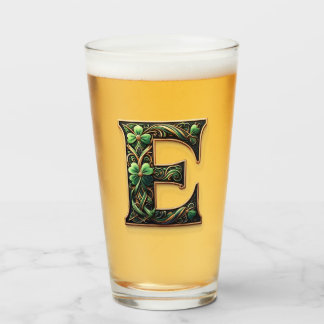 Irish E Monogram pint glass Glaskopp