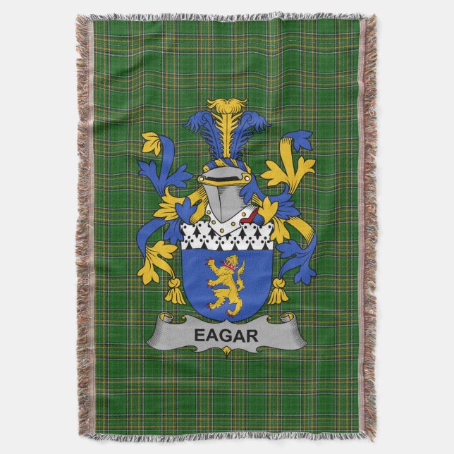 Irish Eagar Jackar om Arm Family Crest Ireland Filt (Framsidan Vertikal)
