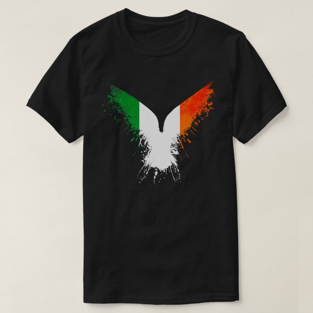 Irish Eagle Flagga T Shirt (Design framsida)