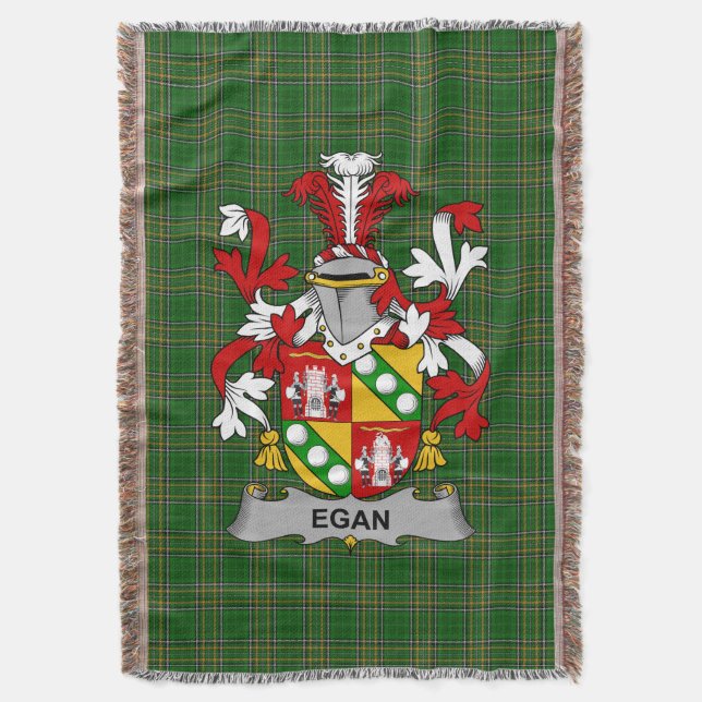 Irish Egan eller McEgan Jackar om Arm Family Crest Filt (Framsidan Vertikal)