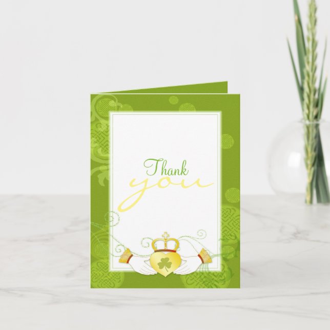Irish Elegance Claddagh Bröllop - tack ditt kort (Framsida)