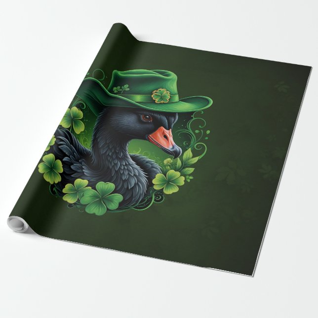 Irish Elegance, The Black Svan of St. Patrick Presentpapper (Utrullad)