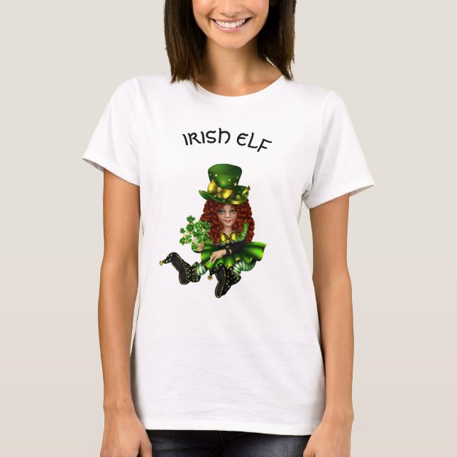 Irish Elf St. Patrick's DayWomans t-Shirt (Framsida)