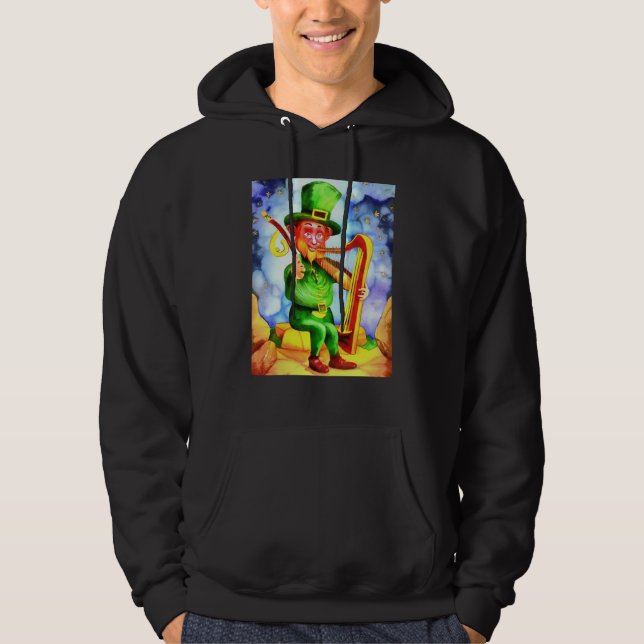 Irish Elf With Fiddle and Harp Hoodie (Framsida)