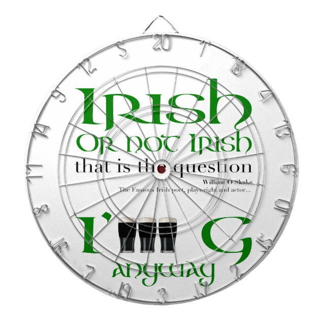 Irish eller inte Irish St patrick's day Dartboard Darttavla (Framsidan)