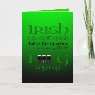 Irish eller not Irish Original St patrick's day Gr Kort