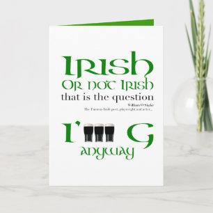 Irish eller not Irish Original St patrick's day VG Kort