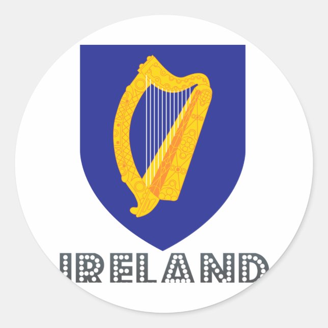 Irish Emblem Runt Klistermärke (Framsida)