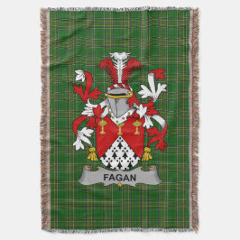 Irish Fagan Jackar om Arm Family Crest Ireland Filt