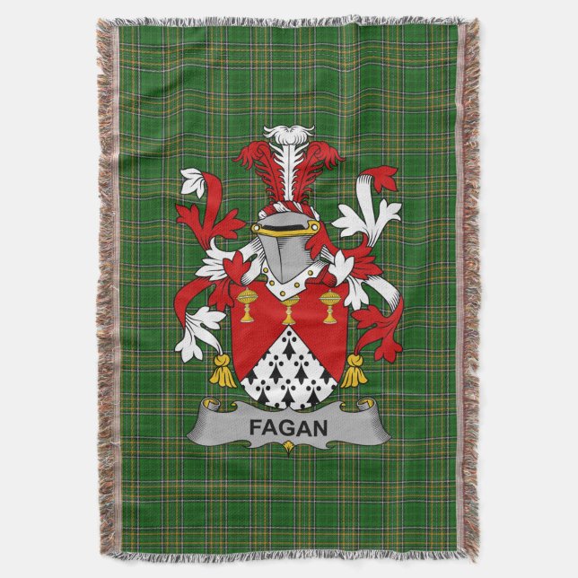 Irish Fagan Jackar om Arm Family Crest Ireland Filt (Framsidan Vertikal)