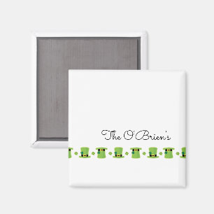 Irish Family NAMN Shamrocks Grönt Hats Magnet