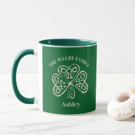 Irish Family Namn Vintage Celtic Shamrock Anpassn Mugg