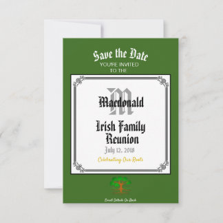 Irish Family Reunion Any Namn Date-Grönt Spara Datumet