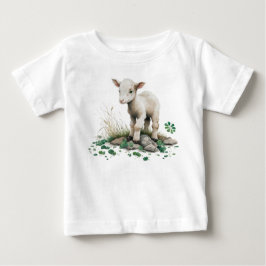 Irish Farmhouse | Cute Lamb i Klöver Baby T-Shirt